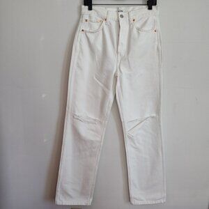 Ladies SZ 28 Re/Done White 90's High Rise Loose Jean